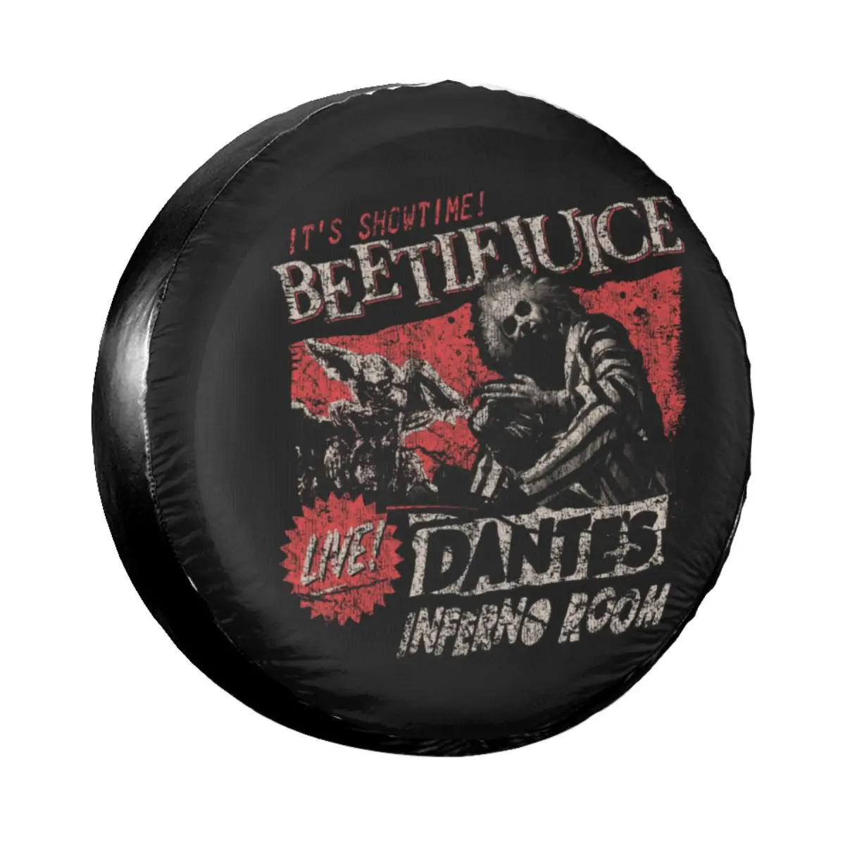 Beetlejuice Movie Tim Burton Spare Tire Cover For Mitsubishi Pajero Custom Halloween Film Car Wheel Covers 14" 15" 16" 17" Inch