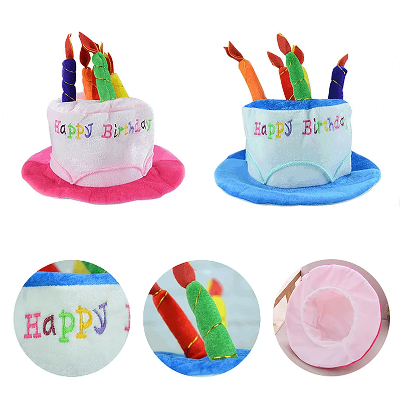 Description Picture 2 of itemBirthday Cake Hat Birthday Candle Hat Adult Happy Birthday Party Decor Kids Hat Birth Gift Decor