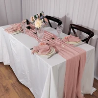 Gauze Table Runner Cotton Cloth Linen Cheesecloth Solid Color Washable Can Be Handmade For Tablecloth Wedding Decor Arch 1