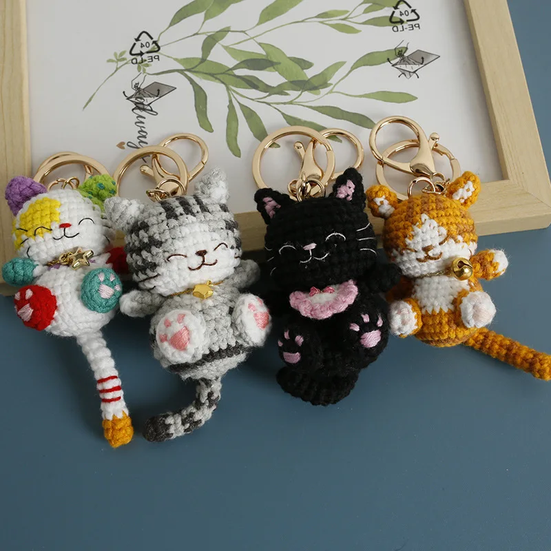 Small Cat Crochet Keychain Handmaking Crochet Cute Kitten Keyrings For Bag Pendant Knitting Animal Doll Keychain For Gift Custom 3 Sabebc2955c5c4f1f86a9978c8ba0034dT
