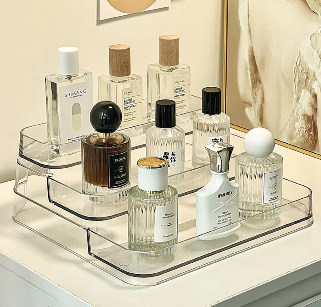 Desktop Perfume Shelf Bathroom Makeup Organizer Perfume Aromatherapy Organizer Skin Care Product Storage Rack Organizer 2