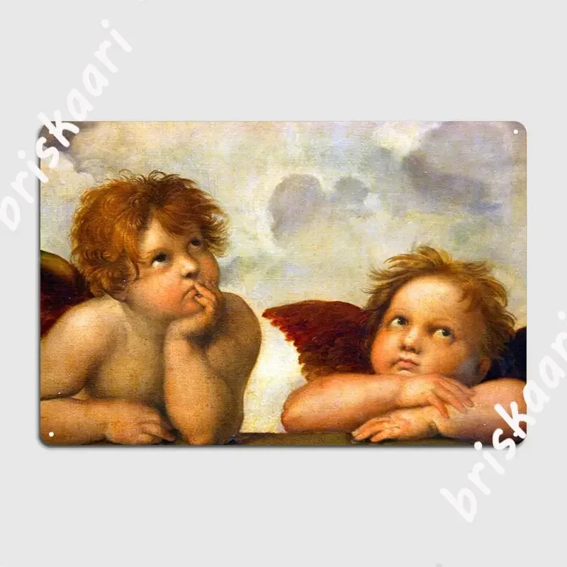 

Милый металлический знак с изображением ангелов, Cherubs, Рафаэль, сикстина, Мадонны, Настенный декор для гостиной, жестяной знак на заказ