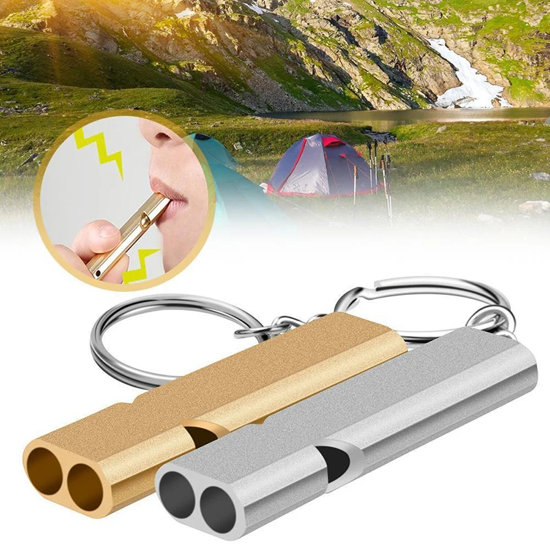 Pet Dog Training Whistle Aluminum Two-tone Training Whistle Cats Birds Tool Recall Barking Control Survival dog whistle
