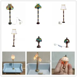 1:12 Dollhouse Mini Glowing Light Wire Floor Lamp (No Battery) Model Appliances Furniture Decor Play Dollhouse Accessories