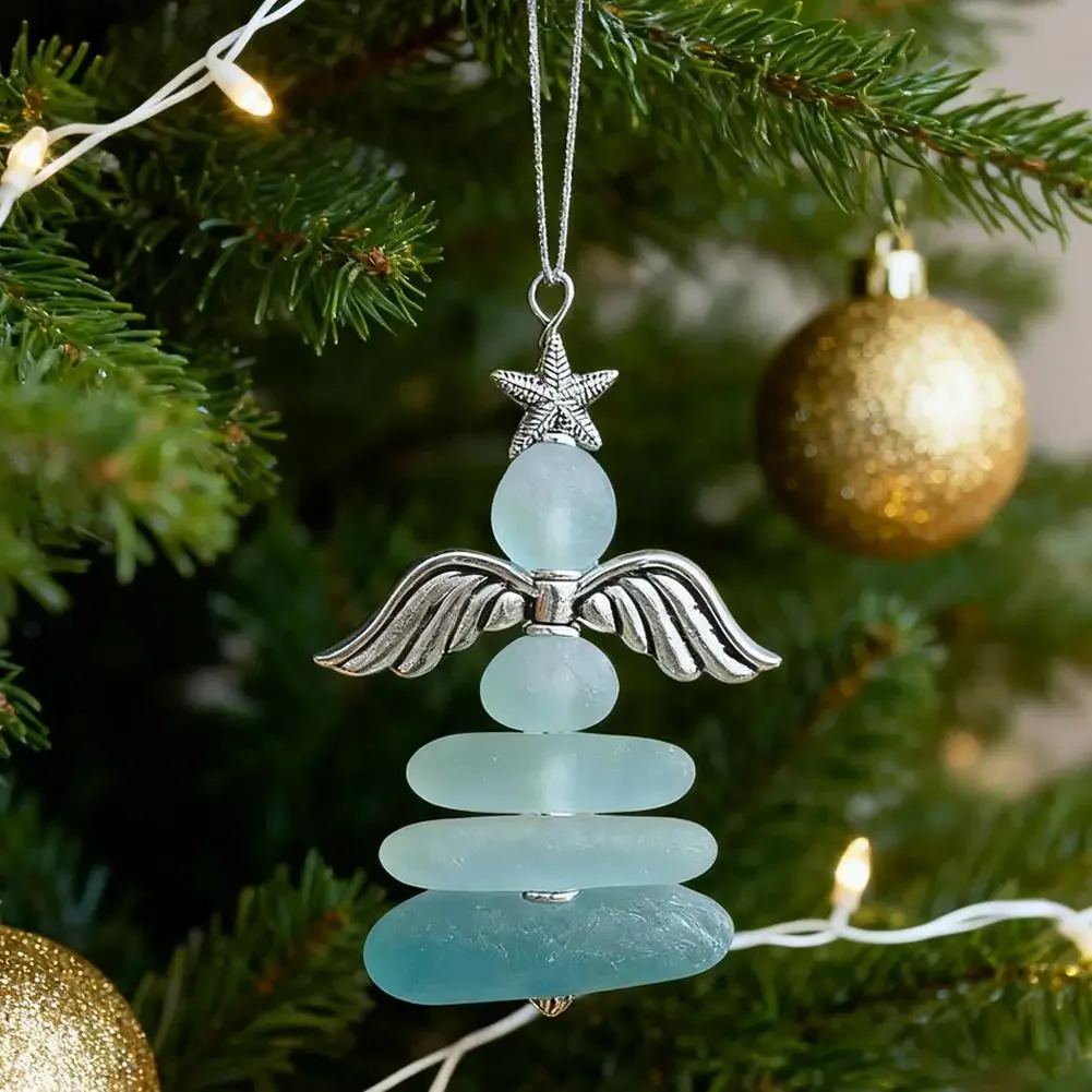 Christmas Coastal Ornaments Beach Theme Lighthouse Sailboat Acrylic Ornament Unique Hanging Decor for Tree Xmas Home Decoration