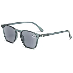 Enhanced Unisex UV400 Sunglasses & Reading Glasses - +400 (C5 Transparent Green)