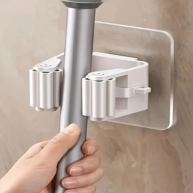 Mop Holder Wall-Mounted Plastic 3 Pcs