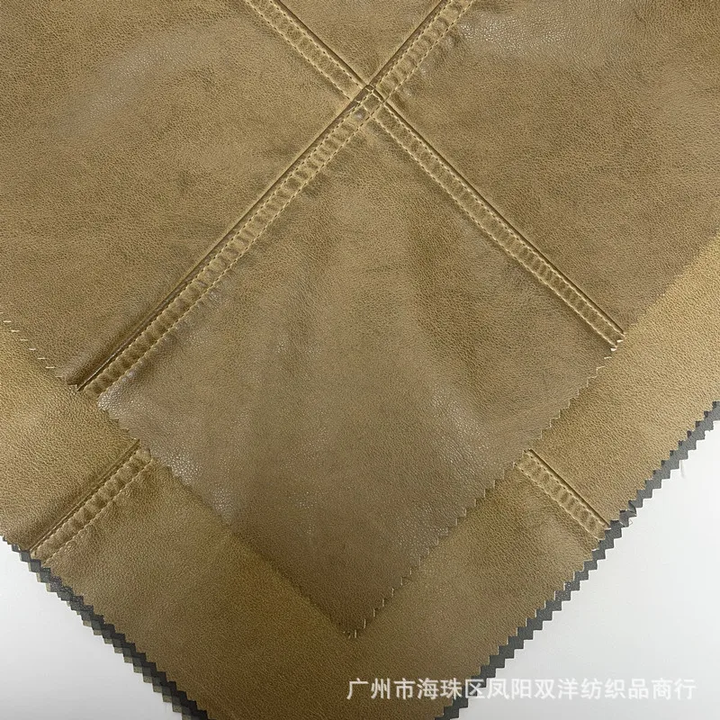 Distressed PU Leather Unique Hong Kong Style Waterproof Jacket Bag Material 0.7mm Thickness For Clothing Creation
