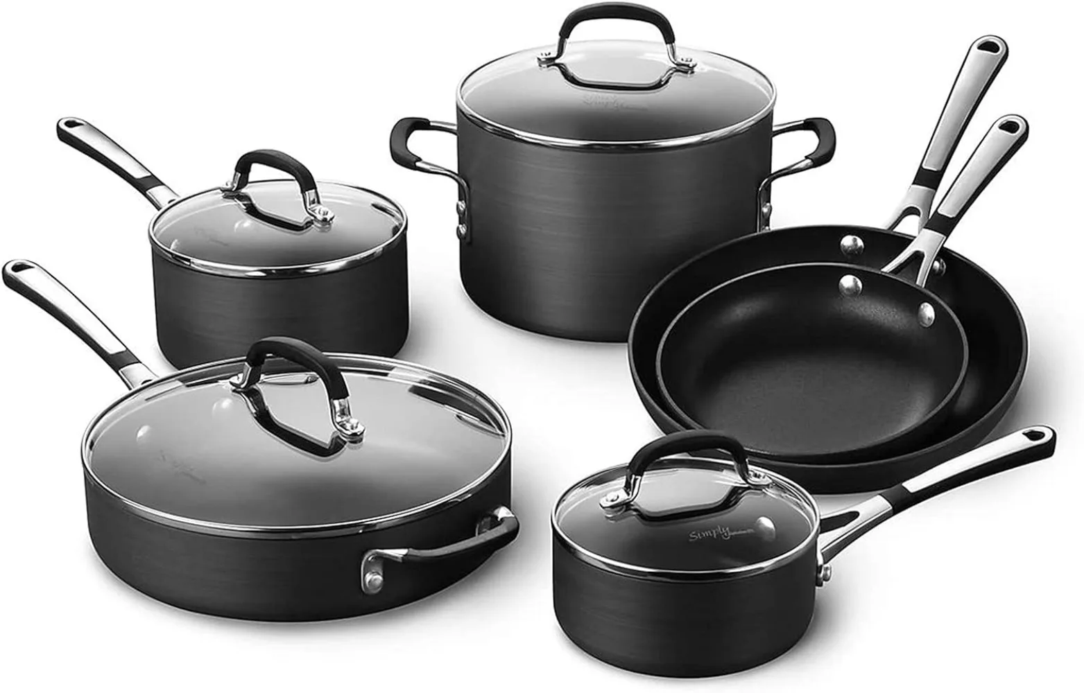

Calphalon 10-Piece Pots and Pans Set, Nonstick Kitchen Cookware with Stay-Cool Stainless Steel Handles