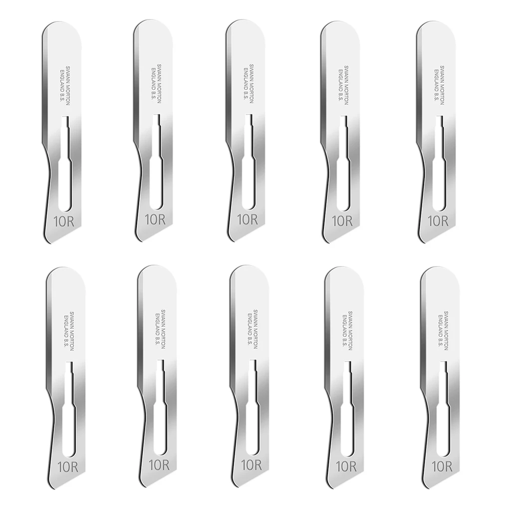 10PcsStainlessSteelBladesNO10RSterilizationIndependentPackaging