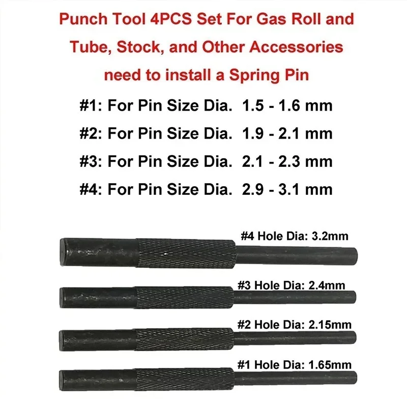 4pcs/set AR 15 Gunsmithing Armorer Steel Roll Pin Starters Pin Punch Hollow End Tool Set Kit 1/16 5/64 3/32 1/