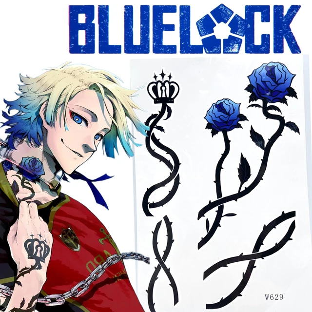 Blue Tokyomichael Kaiser Cosplay Tattoo Stickers - Blue Lock