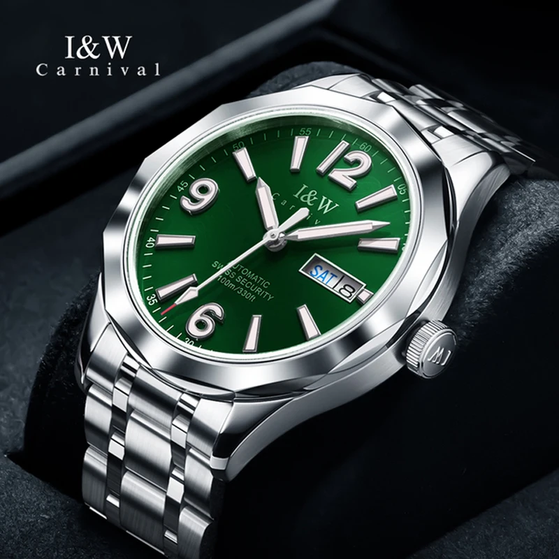 

IW Luxury Diving 100m Men's Watches MIYOTA Automatic Mechanical Clock Fashion 10ATM Waterproof Watch For Man Reloj Hombre