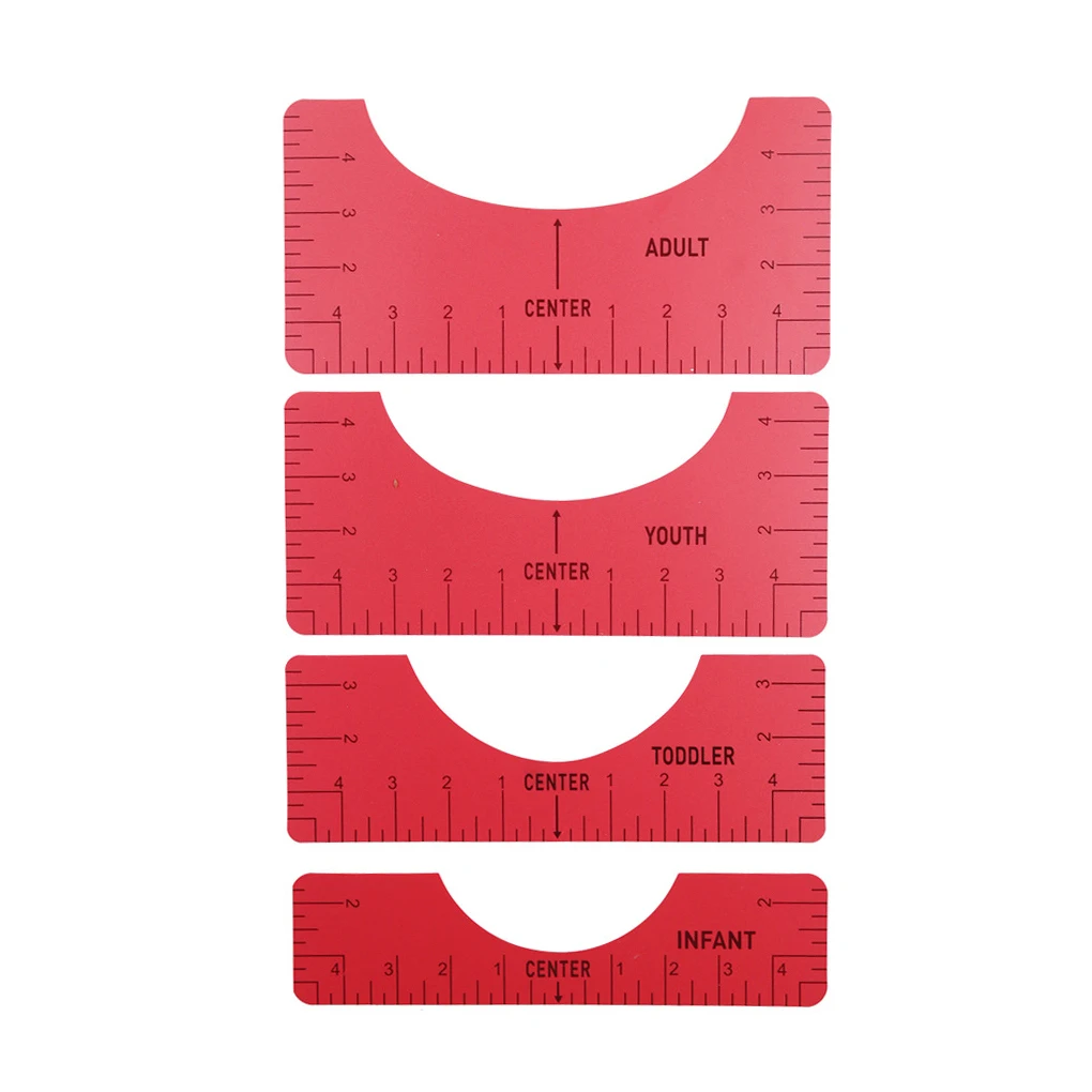 teng hong hui Pack of 4 T-Shirt Alignment Rulers Set Guiding Fashion DIY  Template Craft Centering Drafting Placement Sewing Gadget, red :  : Home & Kitchen
