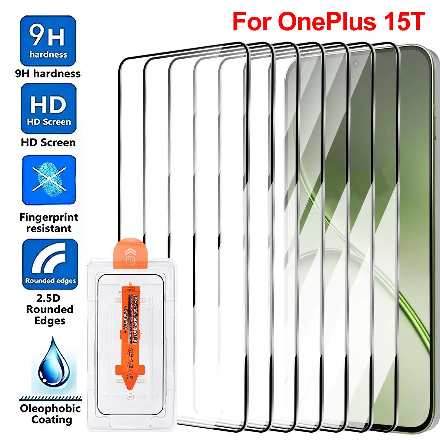 Premium Tempered Glass Screen Protector with Easy Installation Tool - Dust-Free Film