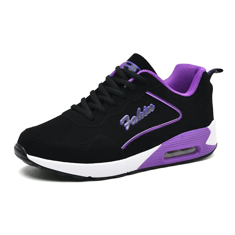 Women's Summer Casual Shoes Lightweight Waterproof Leather Face Running Shoes Travel With Shock Absorption Air Cushion