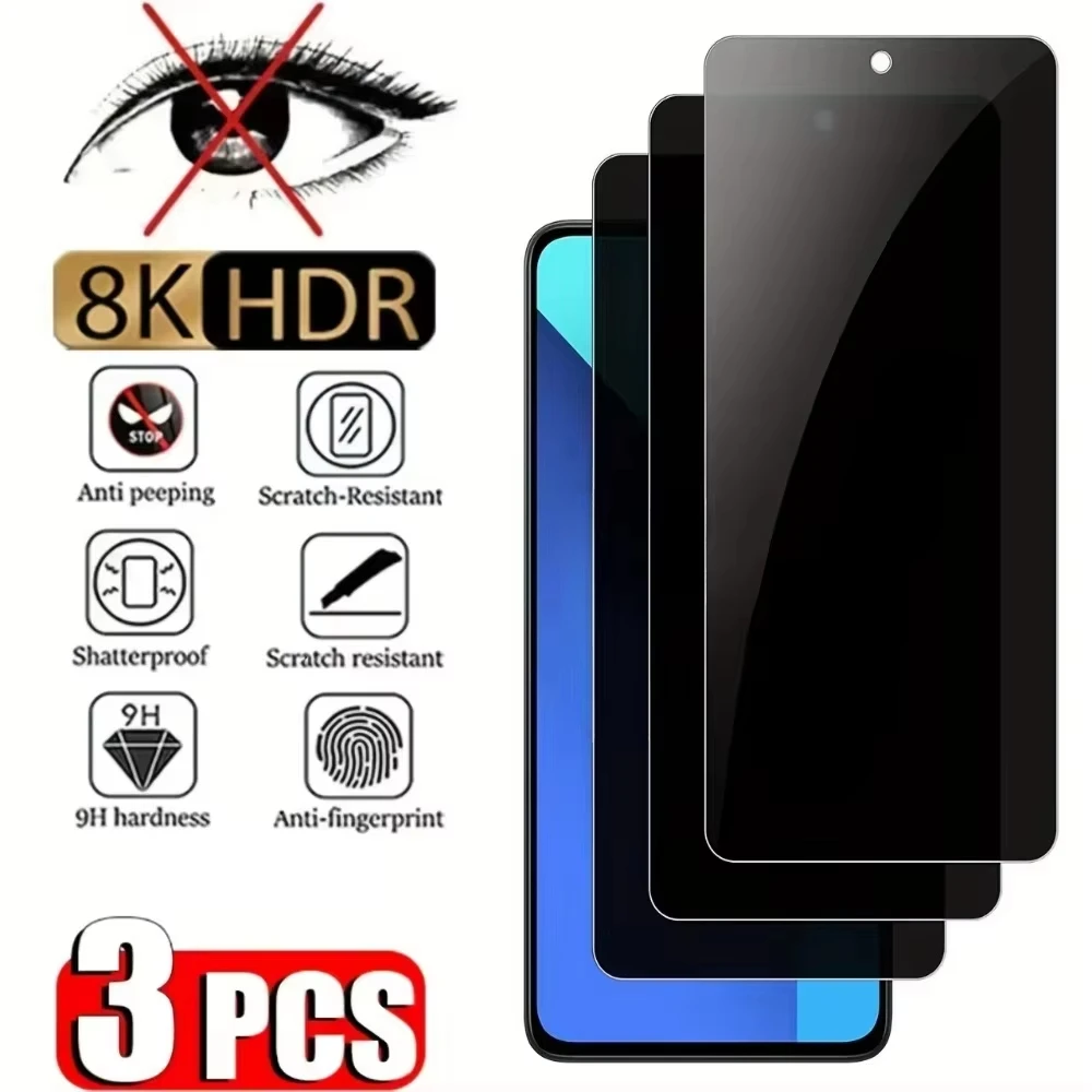 3PCS Privacy Tempered Glass Screen Protector