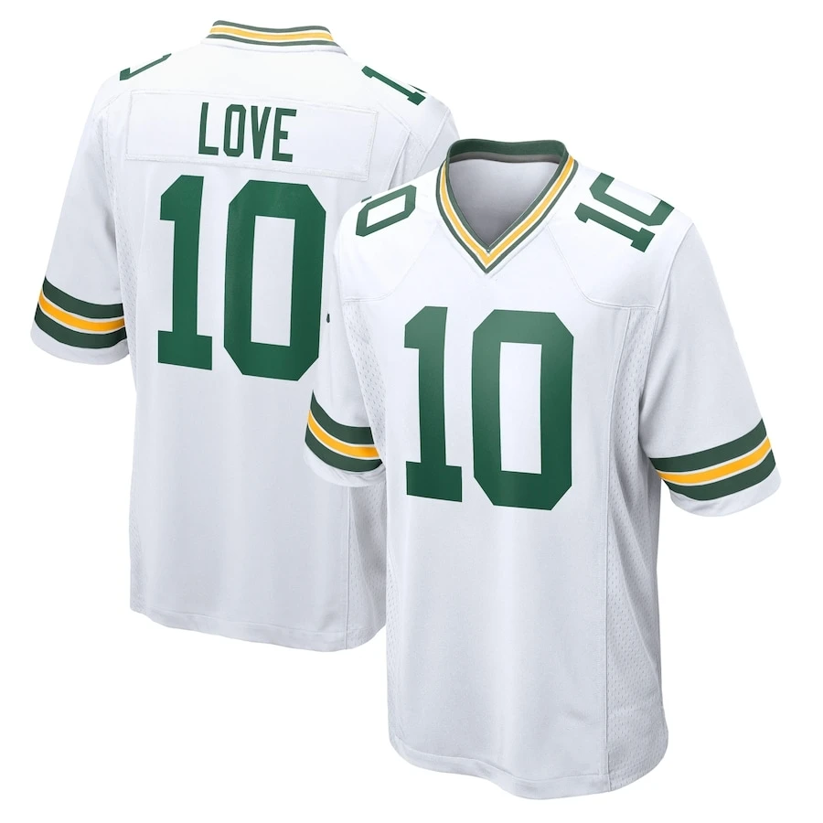 thumbnail image 1 of Camisetas de fútbol bordadas de Green Bay personalizadas para hombres, mujeres y jóvenes. Camisetas de fútbol Love Jacobs Rodgers, 1 of 5