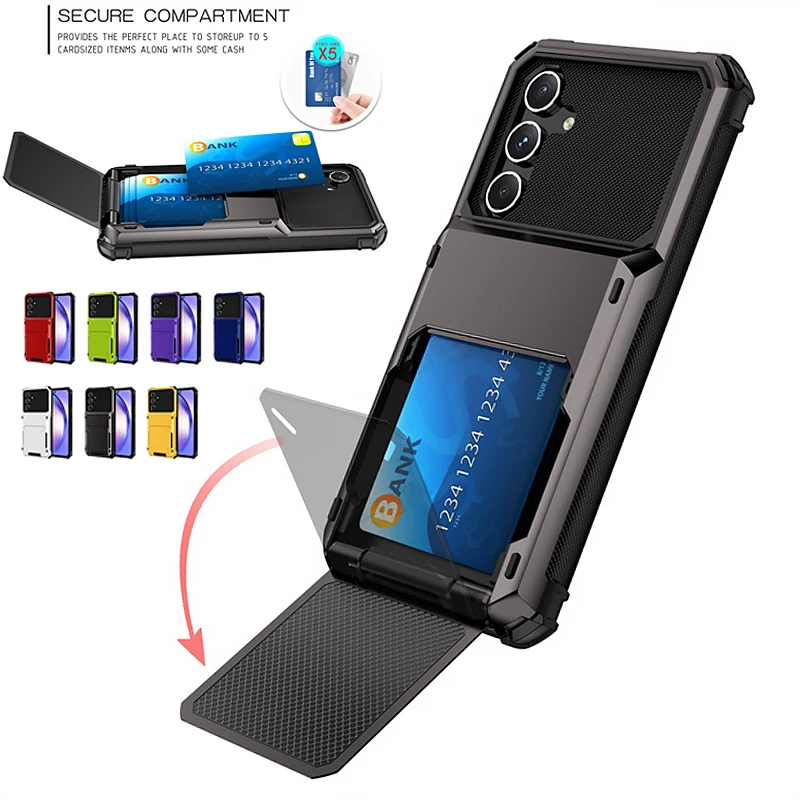 HeavyDutyCardHolderArmorHardCaseForSamsungS26UltraS25S24S23PlusA57A37A17HiddenFlipSlotShcokproofBackCover-AliExpress