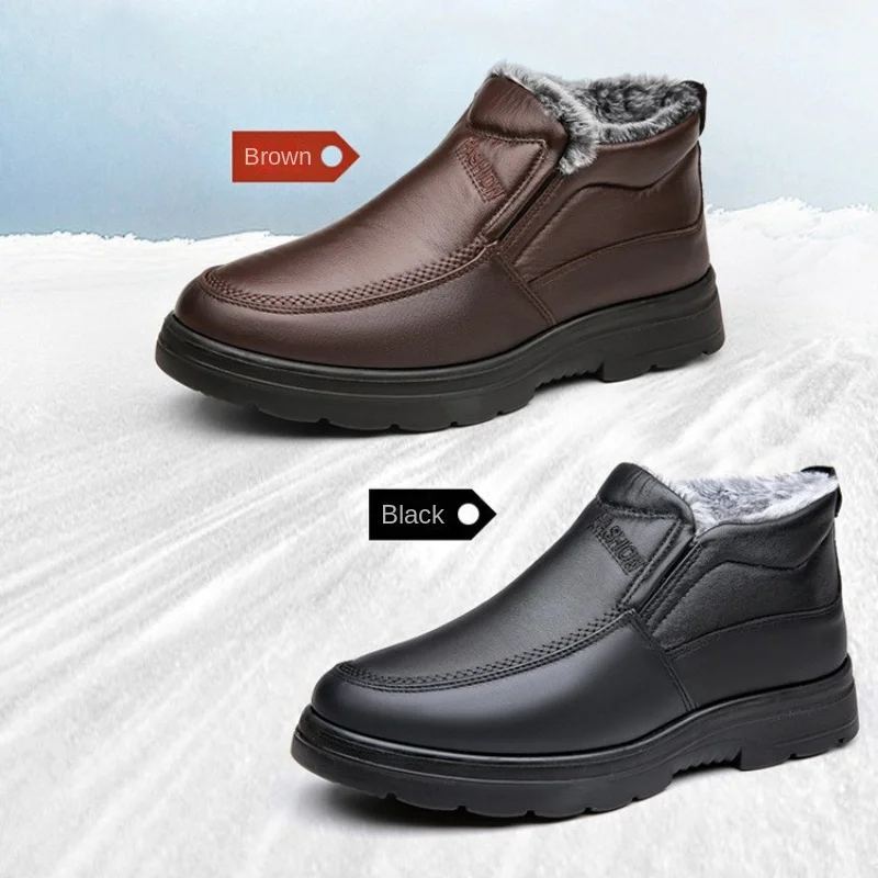 Men Boots Ankle Boots Men Lightweight Casual Shoes Winter Warm Fur Working Shoes Male Outdoor Zapatos De Hombre men chelsea boots men training boots