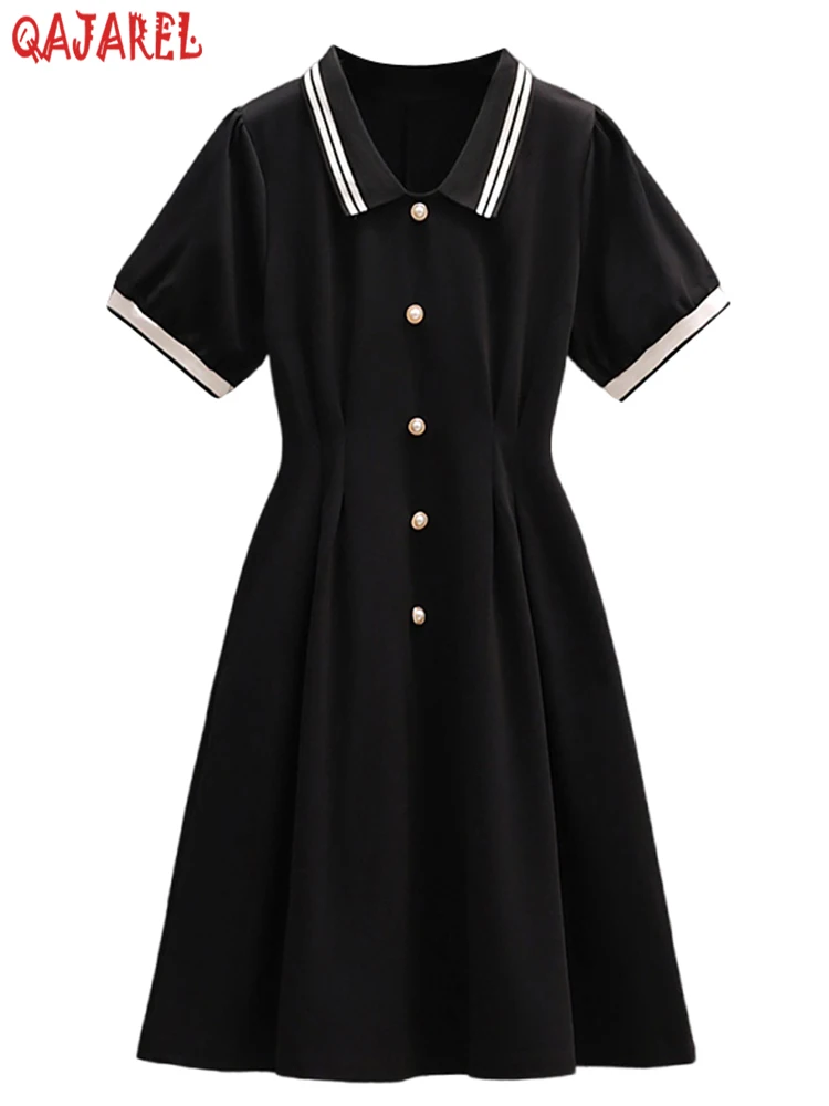 

Summer Fashion Casual Polo Collar Dodycon Chic Mini Dress Korean Elegant Office Lady Formal Dress 2023 New Holiday Party Dress