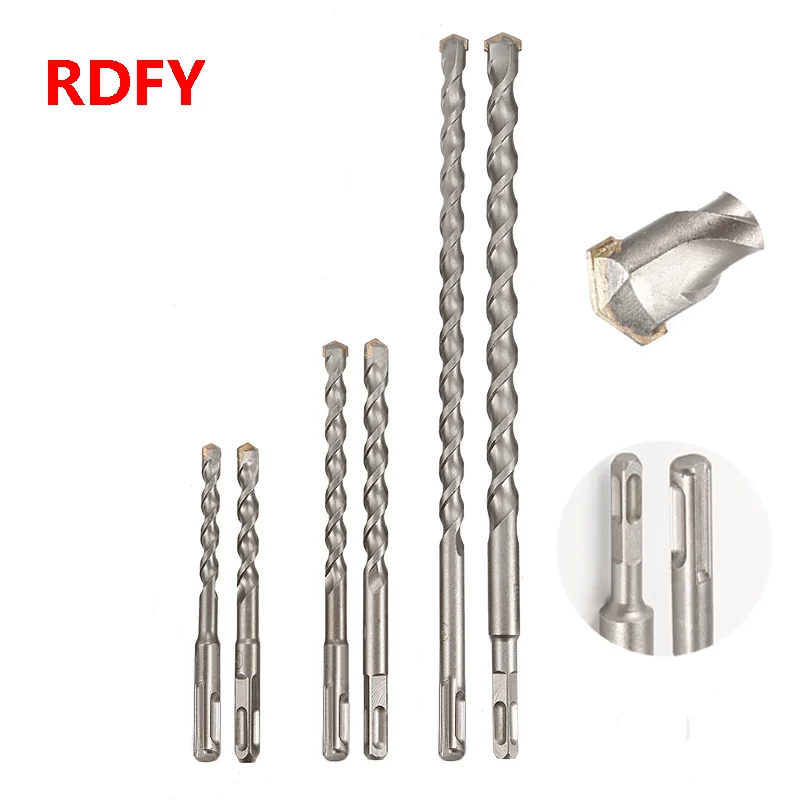 160 200 350mm tungsten steel alloy concrete drill bit with SDS PLUS round and square handle 5-25 30mm for penetrating the wall 500mm tungsten steel alloy concrete electric drill for wall drilling sds plus square handle 10 12 14 16 18 20 22 25mm bit drill