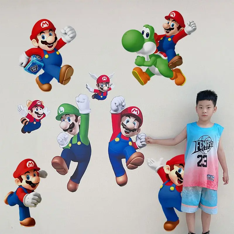 

Стикер «Супер Мэри» для детской комнаты «Марио», настенная наклейка, водонепроницаемый самоклеящийся постер большого размера для детской комнаты