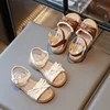 Girl's Summer Sandals Ruffles Matte Pu Leather Daily Kids Sliders Flat Stylish Open Toe Anti-slip Sweet Children Shoes 26-36 2