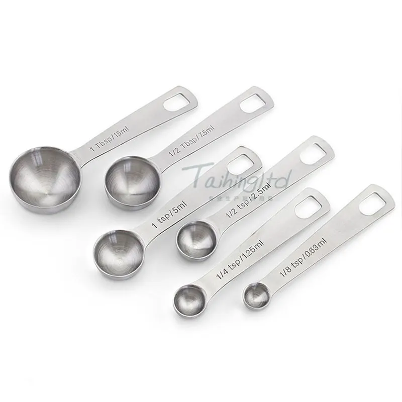 Measuring Spoons: U-Taste 18/8 Stainless Steel Measuring Spoons Set of 6  Piece: 1/8 tsp, 1/4 tsp, 1/2 tsp, 1 tsp, 1/2 tbsp & 1 t