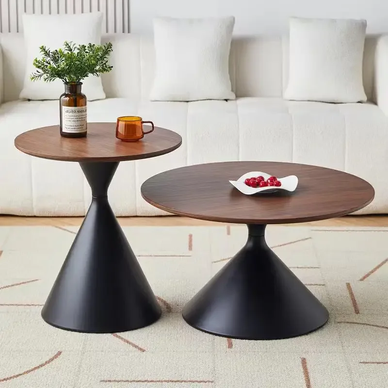 

Circular Small Coffee Table Household Living Room Side Tables Modern Solid Wood Homestay Minimalist Nordic Mesas Home Furniture