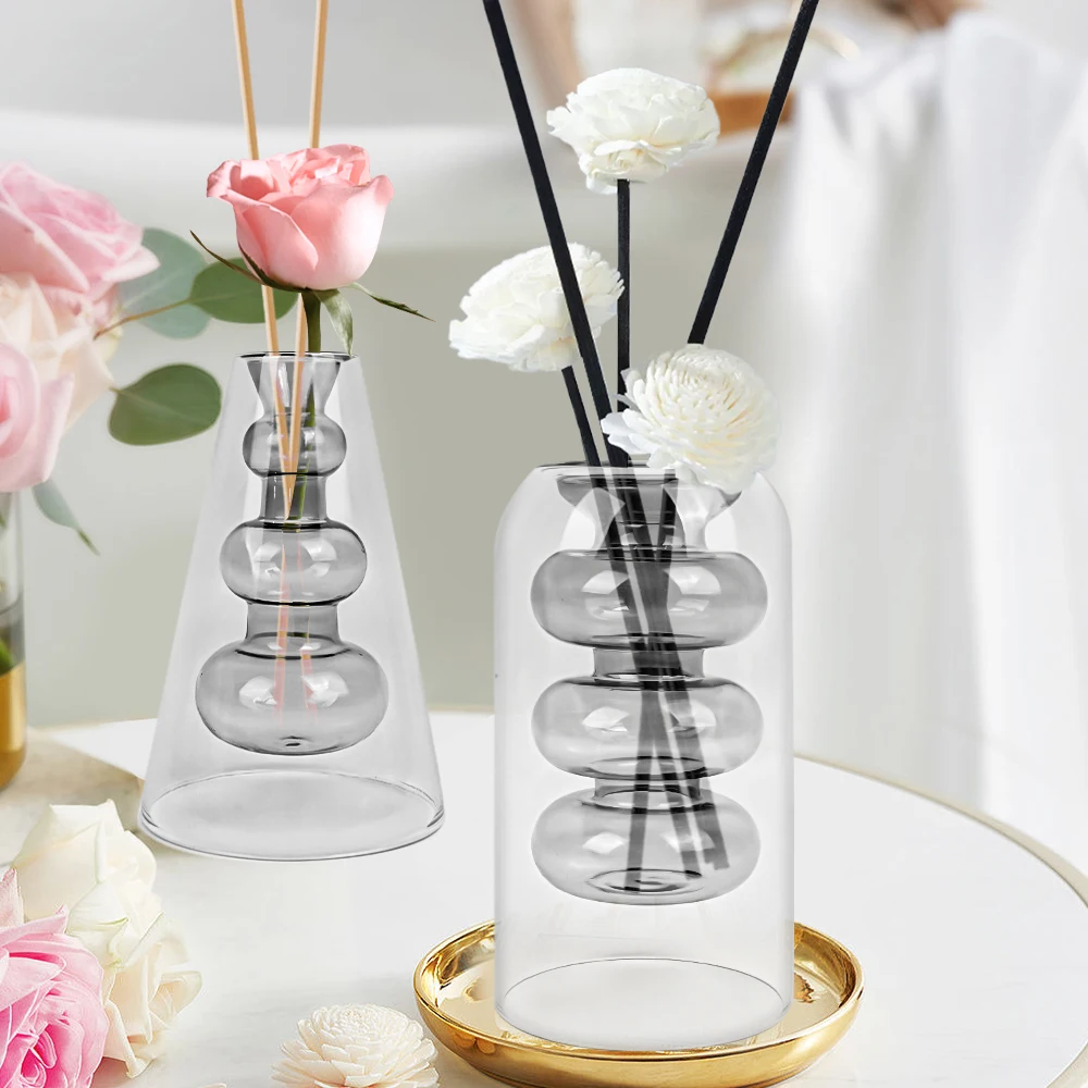 

New Creative Glass Cylinder Vase Set Of 3 Nordic Cylinder Handmade Glass Vase