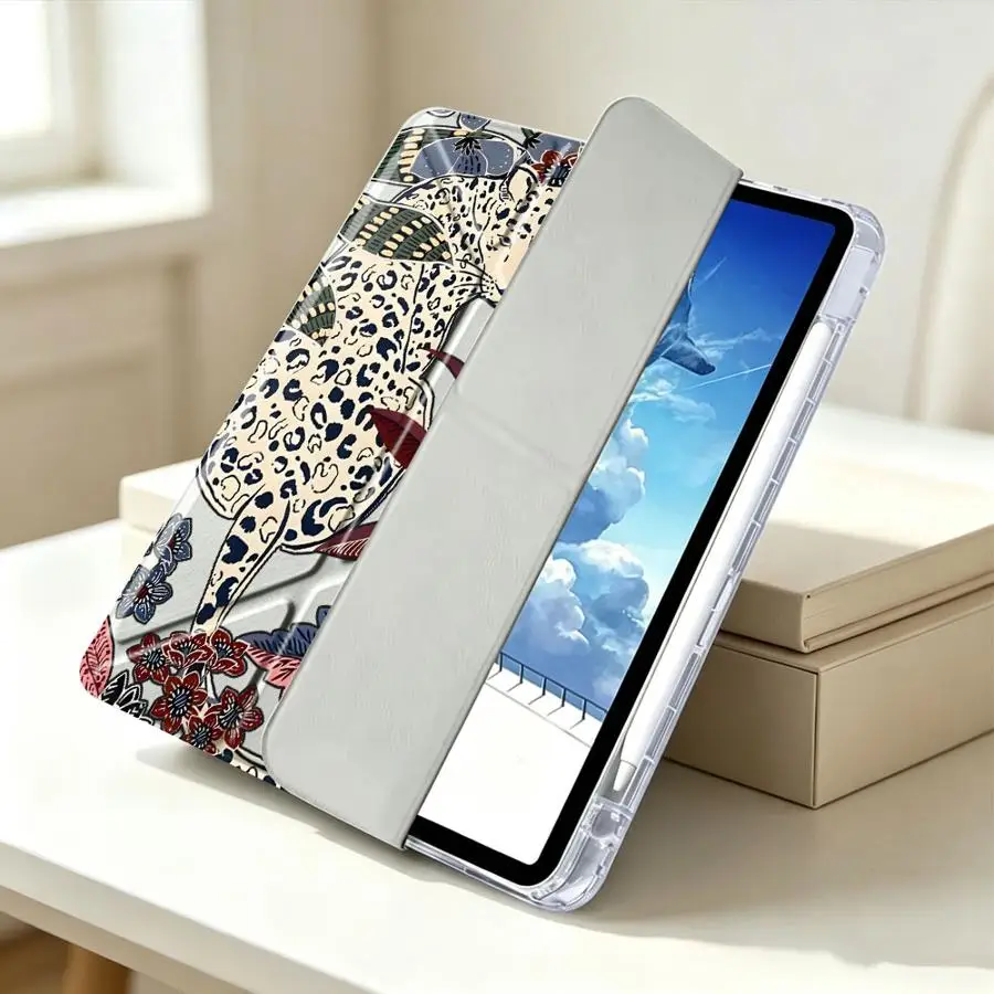 Jungle Leopard Tablet Case with Pen Slot Cover