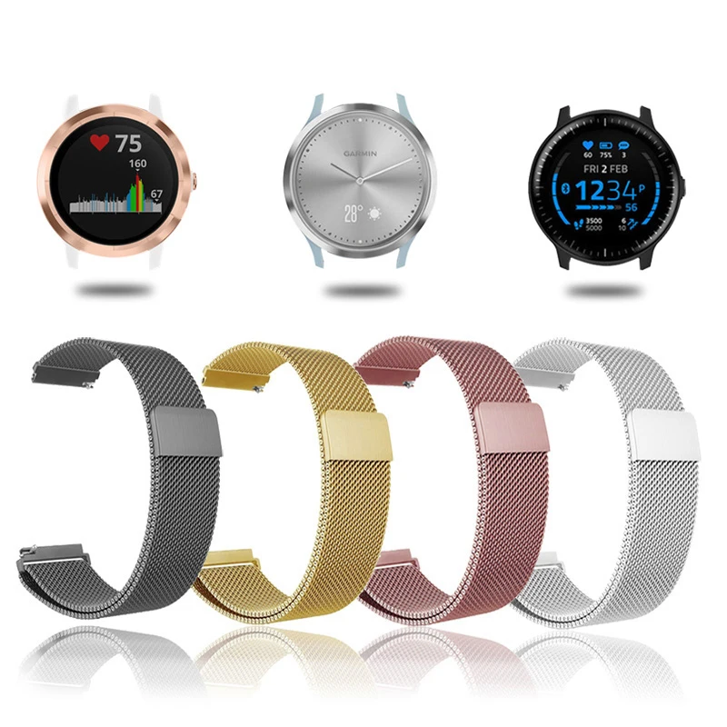 

Universal Watch Band Milanese Metal 18mm 20mm 22mm Wristband Bracelet Silver 애플워치 스트랩