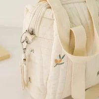 Sac à Couches pour Poussette de Bébé, Motif Ours Mignon, Brodé de Fleurs Coréennes, Souple, Portable 5