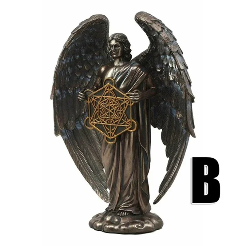 ๐๏ธ Metatron Angel with Flower of Life Statue โ Sacred Geometric Figurine of the Celestial Scribe (C. St. Michael) 3