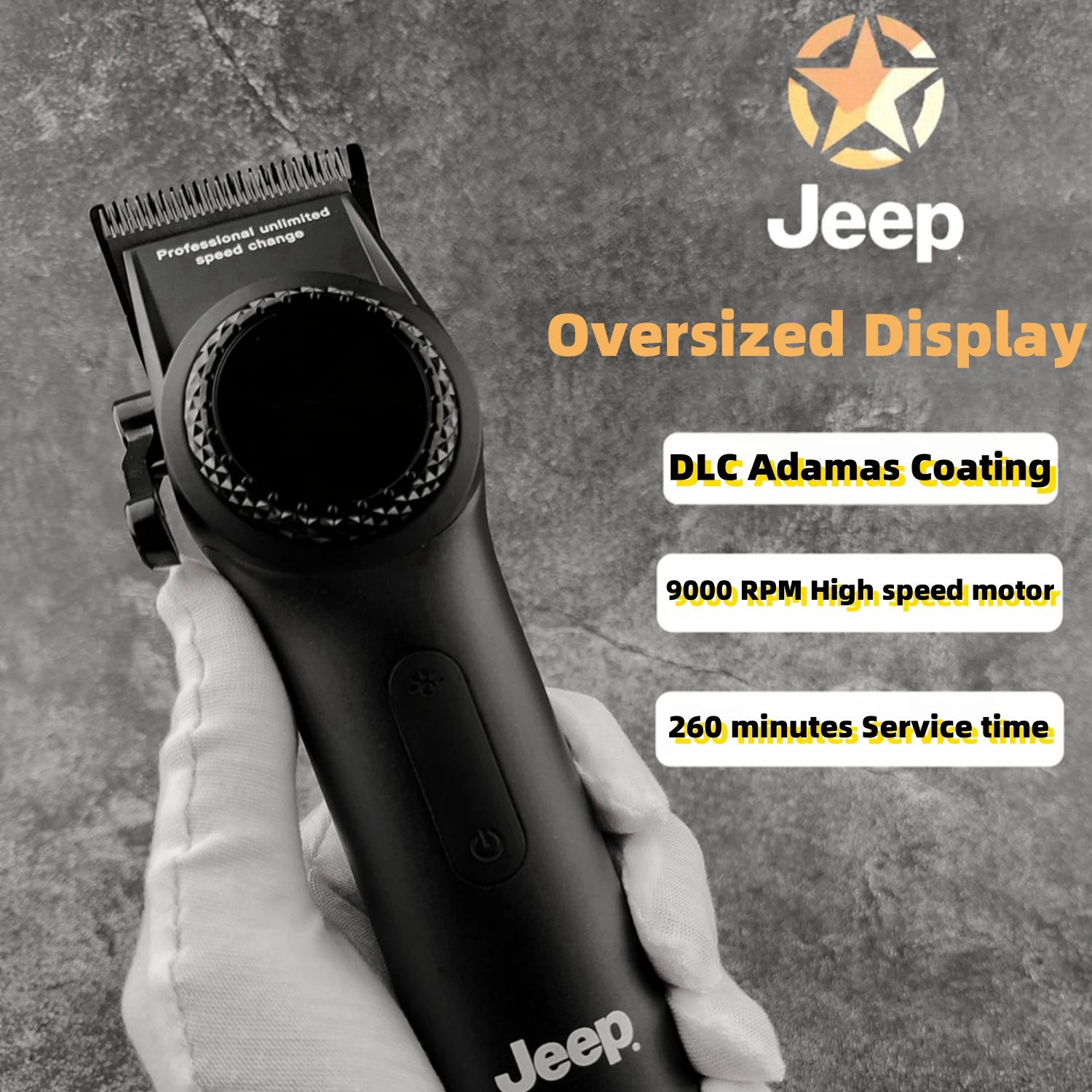 JEEP H1 H2 profession Hair cutting machine 9000 RPM Hair clipper trimmer for men High-end Barbershop accessories 3