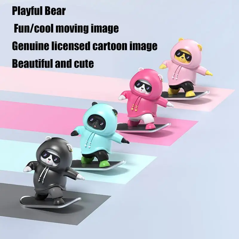 Skateboarding Bear Car Decor Skater Bear auto Interior Decoration Dashboard Ornament Car Accessories for Car Interior Decor