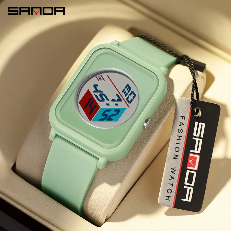 

SANDA Digital Watch Women Top Brand Luxury Sport Chronograph Lady Wristwatch Elegant Waterproof Female Electronic Clock New 6134