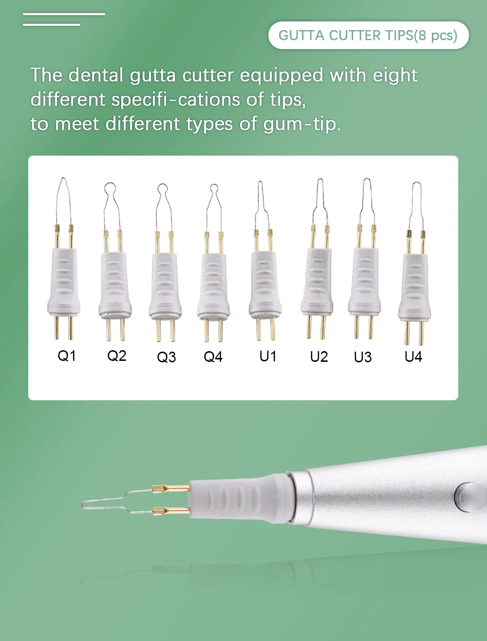 Dental Gutta Percha Cutting Heated AA Battery Removable Model Teeth and Gum Cutter Electrocoagulation Hemostatic With Pen 8 Tips