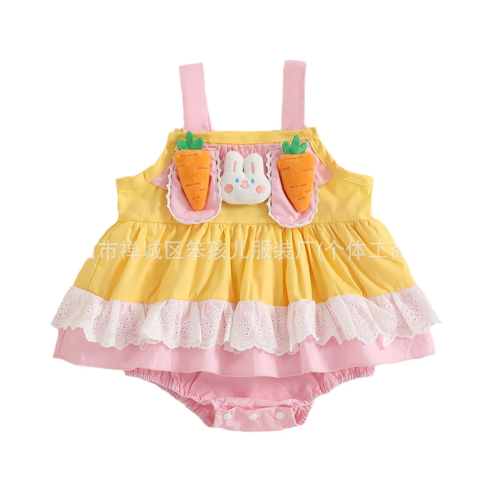 Adorable Carrot Strap Floral Skirt Baby Girl Clothes Newborn Toddler Fashionable Versatile Cotton Romper Suit for Babies