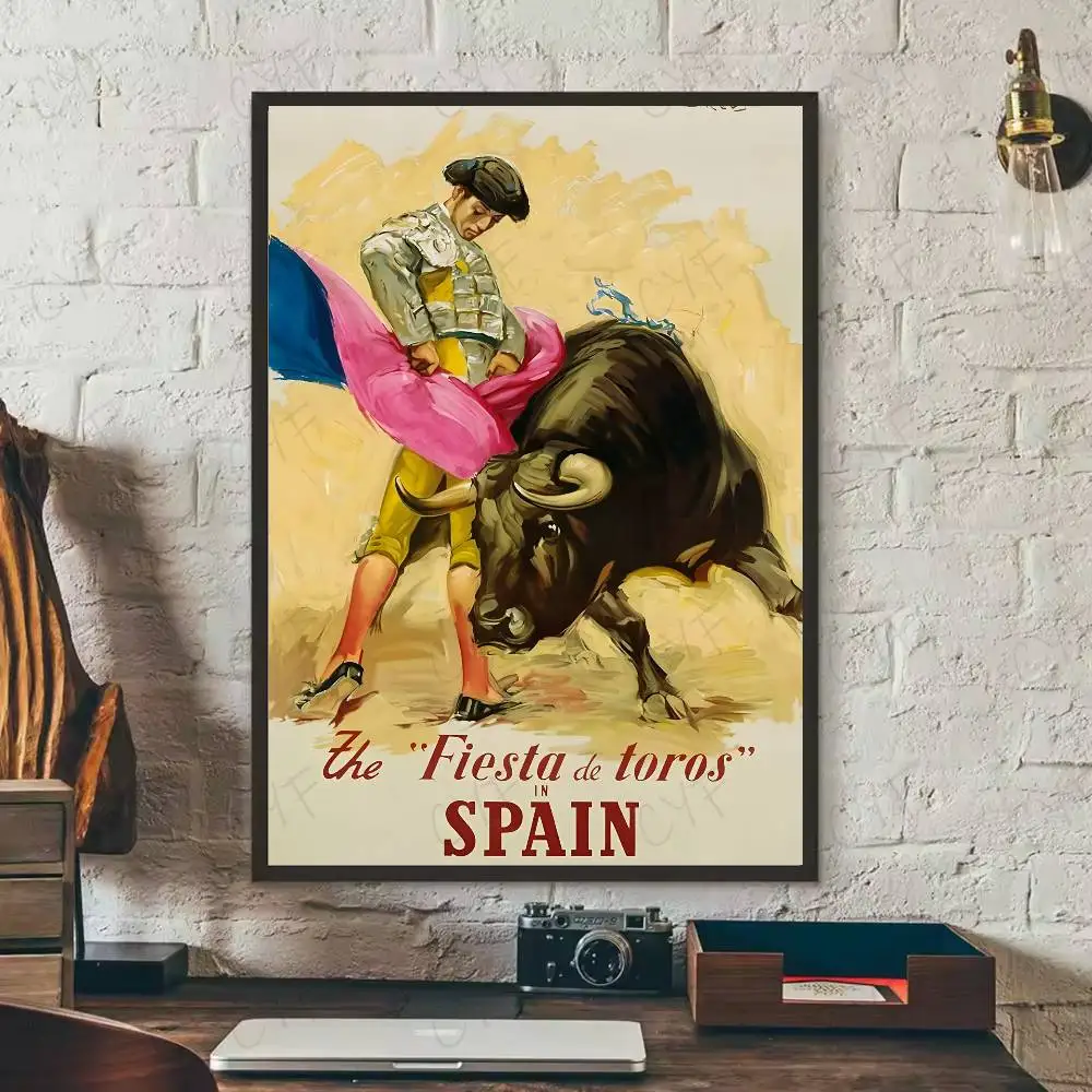 Spanisches Stierkampf-Poster, wasserdicht, Wandkunst-Aufkleber für Bar, Wohnzimmer, Vintage-Raumdekoration, hochwertiger Druck, Geschenk – Detail 9