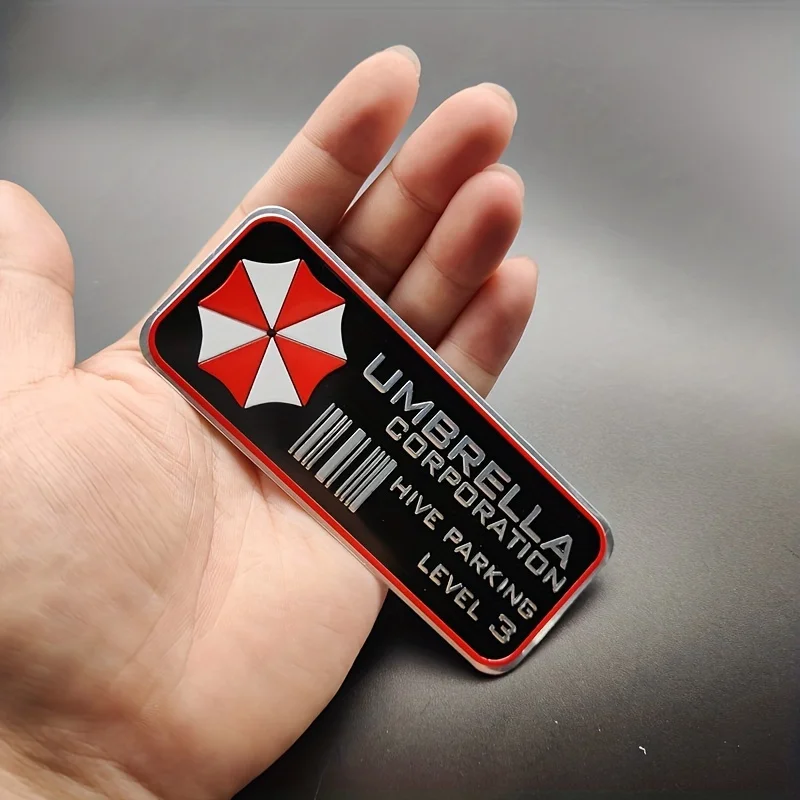 알루미늄 합금 자동차 스티커 우산 주민 벌집 주차 레벨 3 오토바이 자동차 장식 금속 스티커 자동차 오토바이 데칼