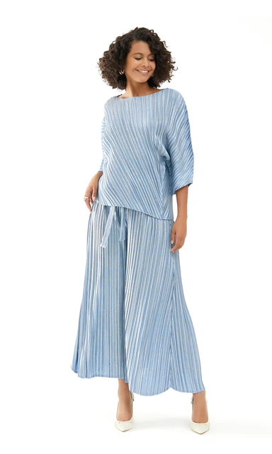 Issey Miyake Clothes Women | Pleated Pant Top Set | Pleats