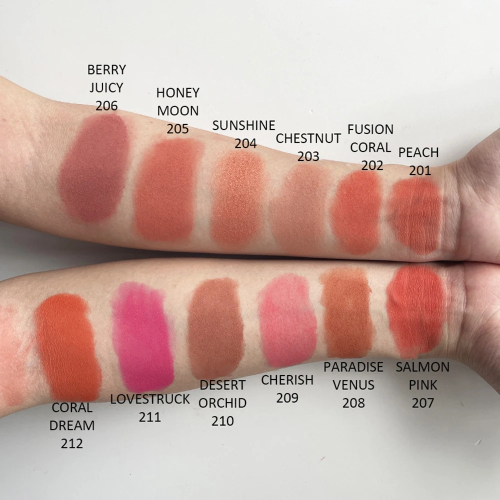 Private Label 12colors Blush Powder Custom Logo Pigment Waterproof Brightening Durable Cheek Contour Palette Makeup Wholesale 6
