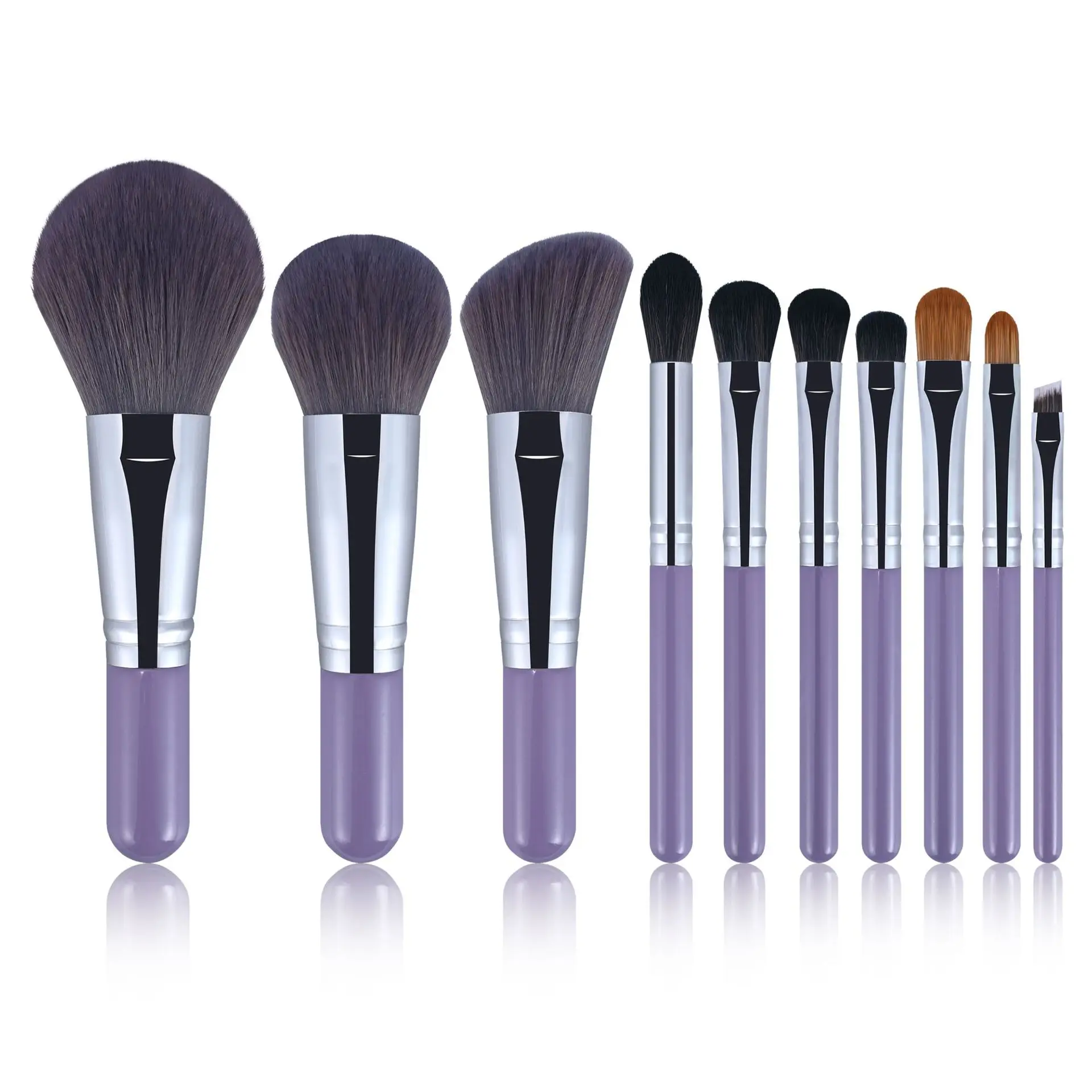 

BEIYALI 10-piece makeup brush set, travel size, portable powder brush, eye shadow brush, complete set of beauty tools