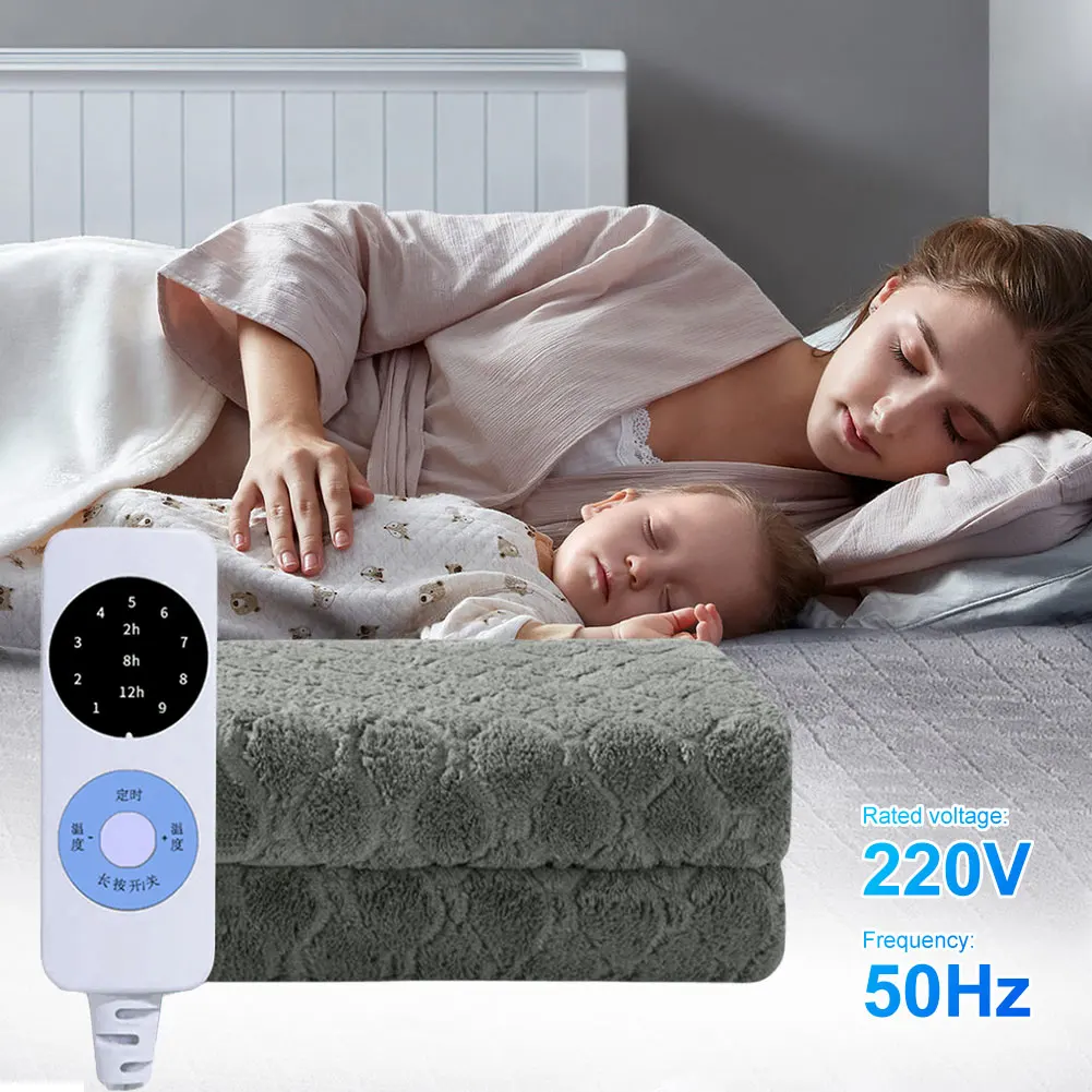Plush Electric Blanket 1.5x0.7m Single Person Electric Heated Blanket Winter Body Warmer Self Heating Carpet for Home Office