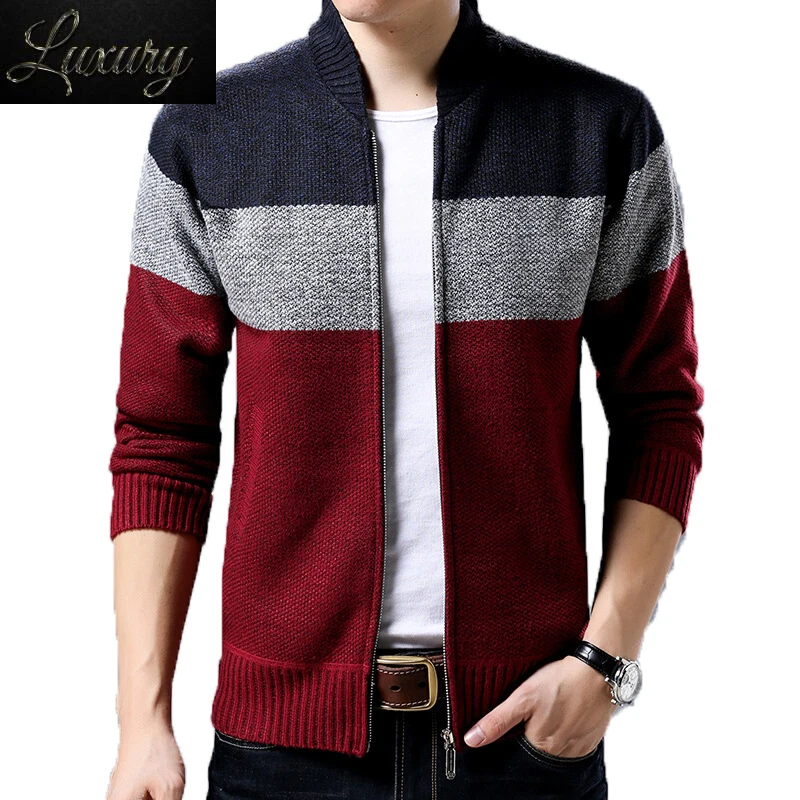

Мужской свитер, кардиган, вязаный толстый Повседневный свитер из 2023 шерсти на флисе, Осень-зима, теплый мужской свитер на молнии