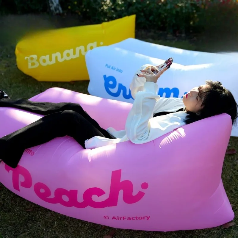Divano Gonfiabile Portatile da Esterno, Letto Gonfiabile Pieghevole per Spiaggia, Parco, Festival Musicali, Campeggio, Regalo di Compleanno - immagine 2