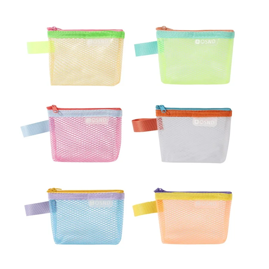 Transparent Nylon Mesh Sand Storage Bag Coin Purse Mini Storage Bag Card Headphone Case Lipstick And Makeup Bag For Travel