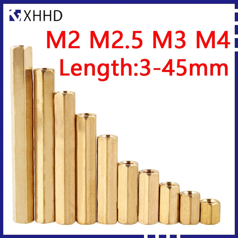 Threaded M2 Brass Male Female Standoff Spacer M2 M2.5 M3 M4 Hex Brass